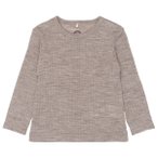 Mikk-Line - Small Kid's Merino Wool L/S Top - Merinolongsleeve Gr 56 braun/grau