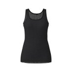 LÖFFLER Damen Unterhemd W SINGLET MERINO LIGHT, Größe 42 in Schwarz
