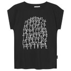 DEDICATED - Women's T-Shirt Visby Cat Crowd - T-Shirt Gr S schwarz