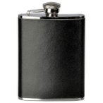Basic Nature - Flachmann Eckig Leder - Flachmann Gr 180 ml schwarz