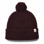 Black Diamond Cable Cuff Pom Beanie, blackberry
