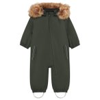 Color Kids - Baby's Coverall with Fake Fur - Overall Gr 80 grau