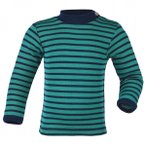 Engel - Baby-Shirt L/S geringelt - Merinounterwäsche Gr 98/104 türkis/blau