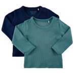 Minymo - Kid's Blouse L/S (2-Pack) - Longsleeve Gr 50 türkis