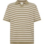 KnowledgeCotton Apparel Striped Knitted Polo  Herren  T-Shirts beige Größe L L