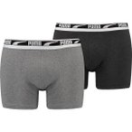 PUMA Herren Unterhose MEN MULTI LOGO BOXER 2P, Größe S in Grau