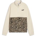 PUMA Damen Sweatshirt ESS GRAPHIC Animal Relaxed Half-Zip Crew, Größe XL in Pi