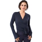 Mandala Cozy Wool Wrap Damen Longsleeve ( Dunkelblau S Größe,)