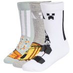adidas - Kid's LK Minecraft 3-Pack - Multifunktionssocken 25-27 weiß/grau