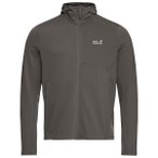 Jack Wolfskin - Litestride Hooded Fullzip - Fleecejacke Gr M braun/grau
