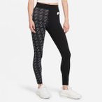 NIKE Damen Tight AOP HR FTRA, Größe XS in Schwarz