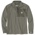 Carhartt - Mock Neck Half-Zip T-Shirt - Longsleeve Gr XL grau