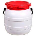 Basic Nature - Weithalstonne Rund - Schutzbox Gr 41,5 l weiß/rot