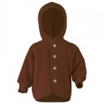 Engel - Kinder Kapuzenjacke mit Holzknöpfen - Wolljacke Gr 110/116 braun