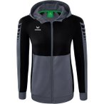 ERIMA Damen Six Wings Trainingsjacke mit Kapuze, Größe 34 in Schwarz