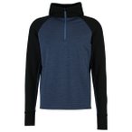 Stoic - MerinoFleece260 FlenSt. Half Zip with Hood - Merinohoodie Gr S blau/schw