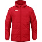 JAKO Kinder Jacke Coachjacke Team mit Kapuze, Größe 164 in Rot
