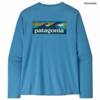 Patagonia L/S Cap Cool Daily Shirt Boardshort Logo Langarmshirt, XL, shore blue 