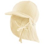 Sterntaler - Kid's Schirmmütze Nacken Musselin Bindeband - Cap Gr 45 cm beige