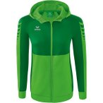 ERIMA Damen Six Wings Trainingsjacke mit Kapuze, Größe 38 in Grün