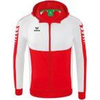 ERIMA Herren Six Wings Trainingsjacke mit Kapuze, Größe 116 in Rot
