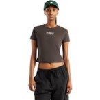 New Balance Trackside Ringer Damen T-Shirt ( Schwarz L Größe,)
