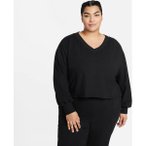 NIKE Damen Yoga Shirt Langarm "Off-Mat Fleece", Größe S in Weiß