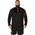 ASICS Herren T-Shirt ICON LS 1/2 ZIP, Größe XXL in Schwarz