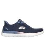 SKECHERS Damen Slipper Da ENGINEERED MESH FLAT KNOTTED BUNGEE, Größe 38 in Bla