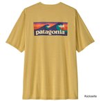 Patagonia Cap Cool Daily Shirt Boardshort Logo T-Shirt, M, limestone yellow - li