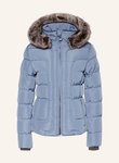 Wellensteyn Steppjacke Astoria Short Mit Abnehmbarem Kunstfell blau