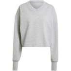 ADIDAS Damen Sweatshirt ALL SZN Ribbed V-Neck, Größe L in Silber