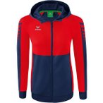 ERIMA Damen Six Wings Trainingsjacke mit Kapuze, Größe 38 in Rot