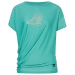 super.natural - Women's Flower Sneakers Loose Tee - Merinoshirt Gr XS türkis