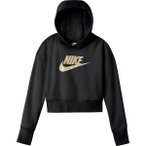 NIKE Kinder CLUB FT CROP HOODIE HBR, Größe S in Schwarz