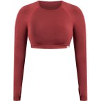 SMILODOX Crop Longsleeve Linnea, Größe S in Rot