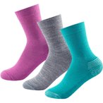 DEVOLD Daily Medium Sock Kid - Socken magenta-grey-pacific 28/30