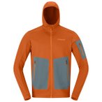 Norrøna - Falketind Warm2 Stretch Hood - Fleecejacke Gr L orange
