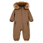 Color Kids - Baby's Coverall with Fake Fur - Overall Gr 74 braun