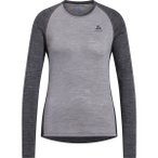 ODLO Damen Unterhemd BL TOP crew neck l/s NATURAL P, Größe M in Grau