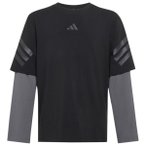 adidas - Kid's Future Icons 2-In-1 Long Sleeve T-Shirt - Longsleeve Gr 128 schwa