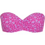 CHIEMSEE Bikini-Oberteil im gemusterten Bandeau-Design, Größe 42 C_D in Pink
