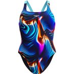 Speedo Allover Printed Leaderback Damen Badeanzug ( Schwarz 44 Größe,)