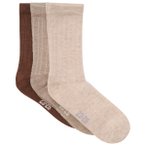 Minymo - Kid's Wool Socks Rib 3-Pack - Multifunktionssocken 15-18 beige