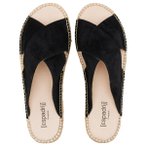 Espadrij - Women's Croisette Velour Low - Sandalen 40 schwarz/beige