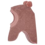 maximo - Kid's Jersey Fleece Schlupfmütze m. Pompons - Sturmhaube Gr 51 cm brau