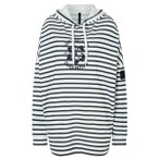super.natural - Women's Feel Good Stripe Hibiskus Bio Hoodie - Hoodie Gr XS grau
