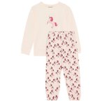 Minymo - Kid's Pyjamas L/S Set AOP 124271 - Alltagsunterwäsche Gr 140 weiß
