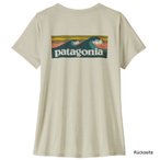 Patagonia Women's Cap Cool Daily Shirt Boardshort Logo T-Shirt, L, dyno white