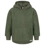 Engel - Kinder Kapuzenjacke Wollfleece - Wolljacke Gr 116 oliv